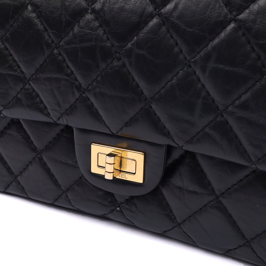 Chanel Shoulder Bag 2.55 Reissue in Black, Crinkled Calfskin Leather — Lifestyle View