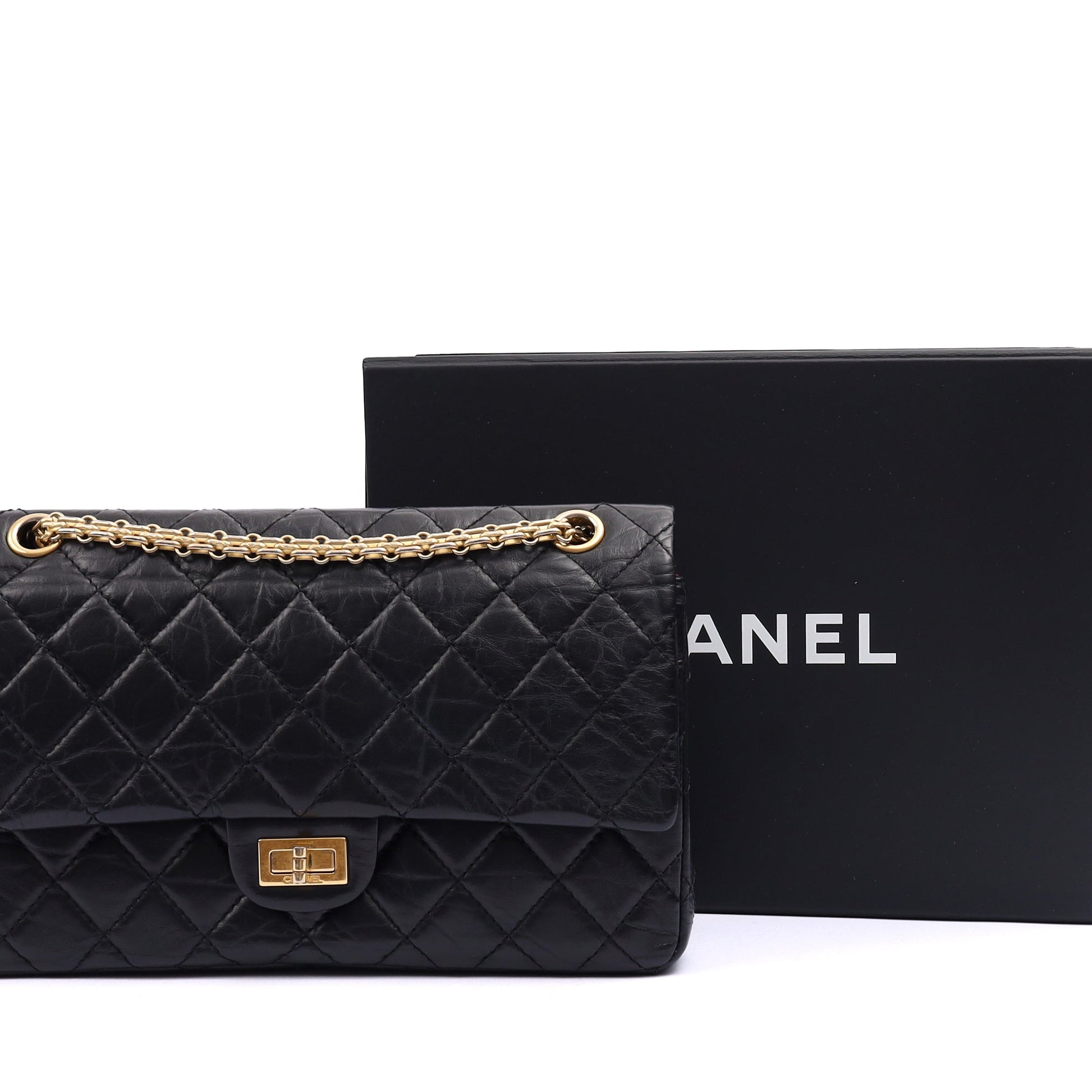 Chanel Shoulder Bag 2.55 Reissue in Black, Crinkled Calfskin Leather — Alternate View 7