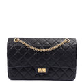 Chanel Shoulder Bag 2.55 Reissue in Black, Crinkled Calfskin Leather — Front View