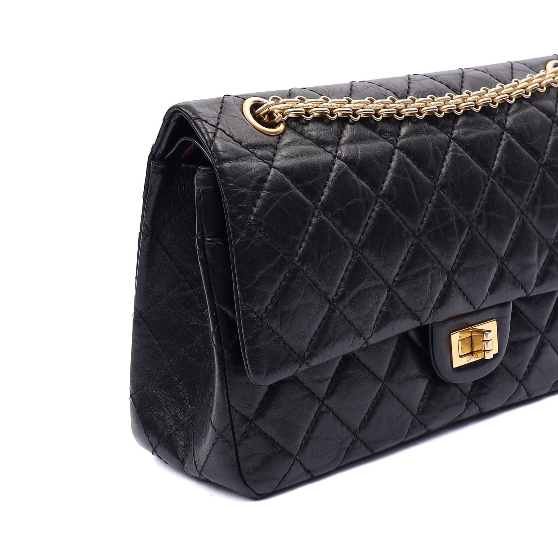 Chanel Shoulder Bag 2.55 Reissue in Black, Crinkled Calfskin Leather — Alternate View 8