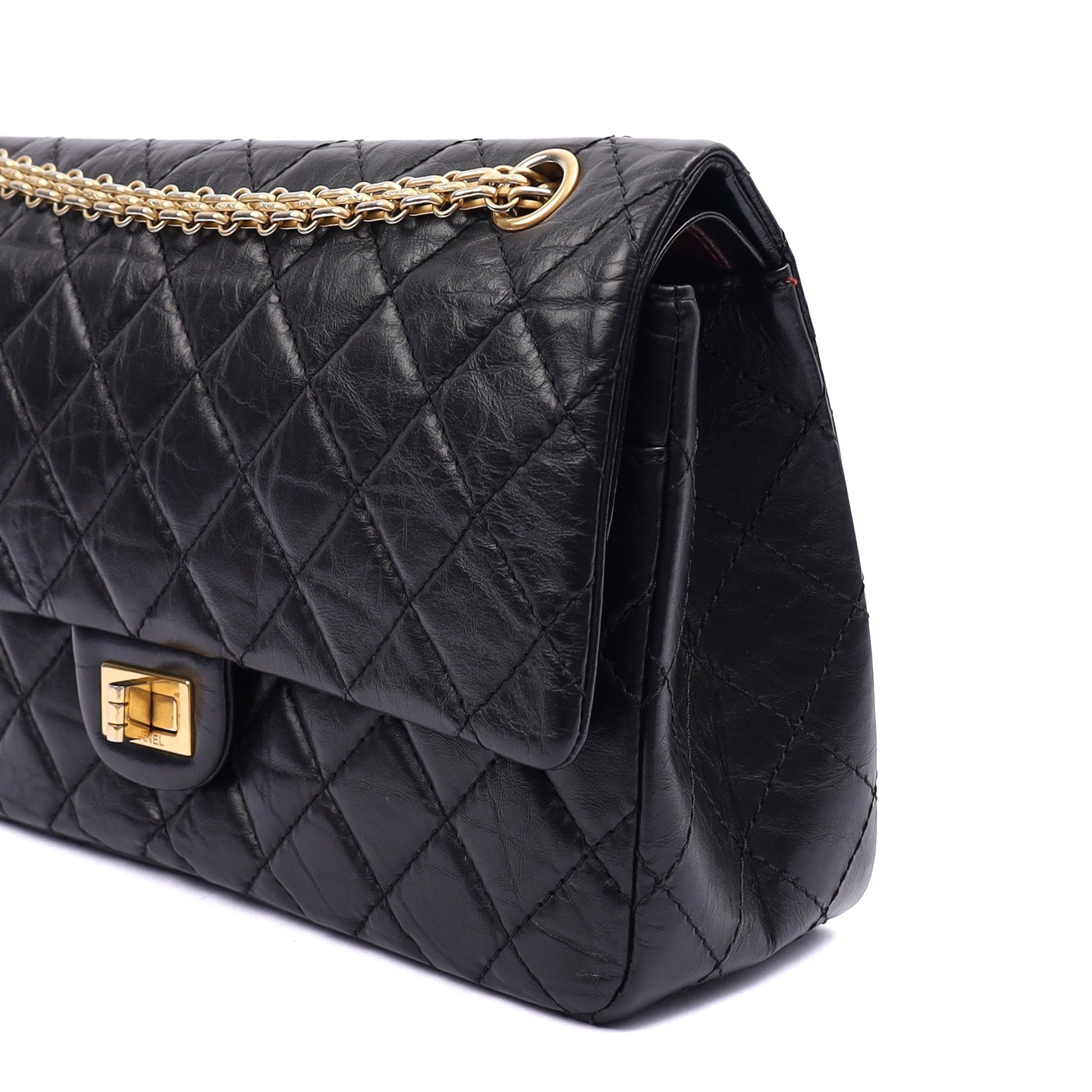 Chanel Shoulder Bag 2.55 Reissue in Black, Crinkled Calfskin Leather — Alternate View 9