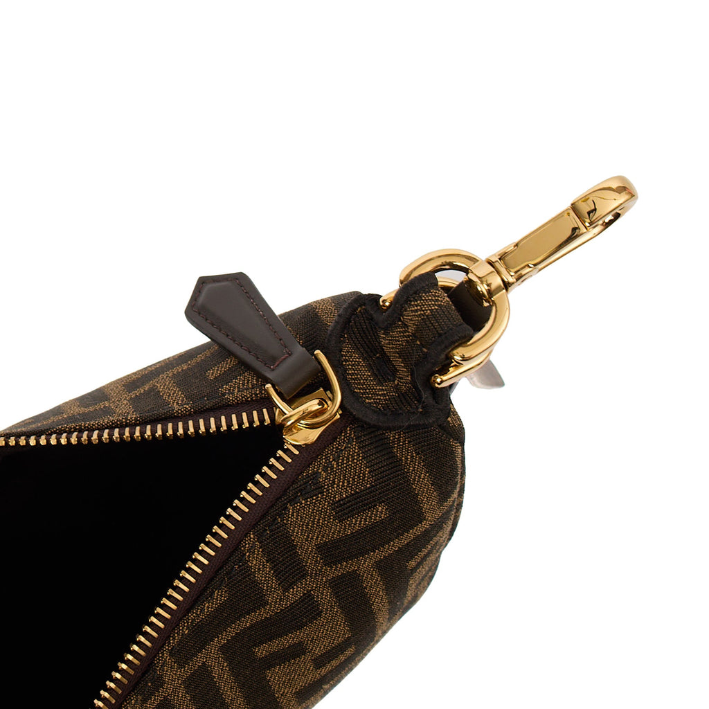 Fendi Shoulder Bag Fendigraphy Small in Brown Jacquard FF, Fabric — Alternate View 7