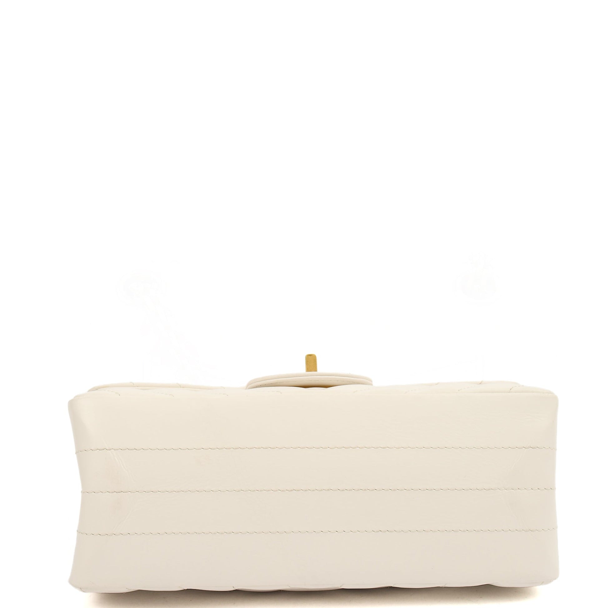 Chanel Cross Body Chevron Flap Bag  in White, Calfskin Leather — Alternate View 8