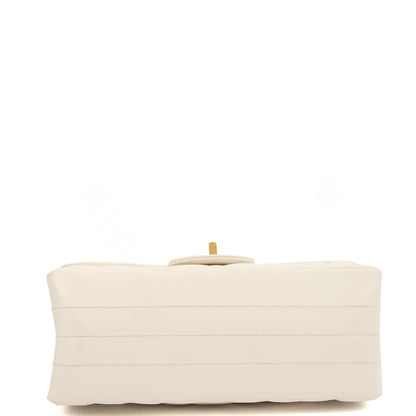 Chanel Cross Body Chevron Flap Bag  in White, Calfskin Leather — Alternate View 8
