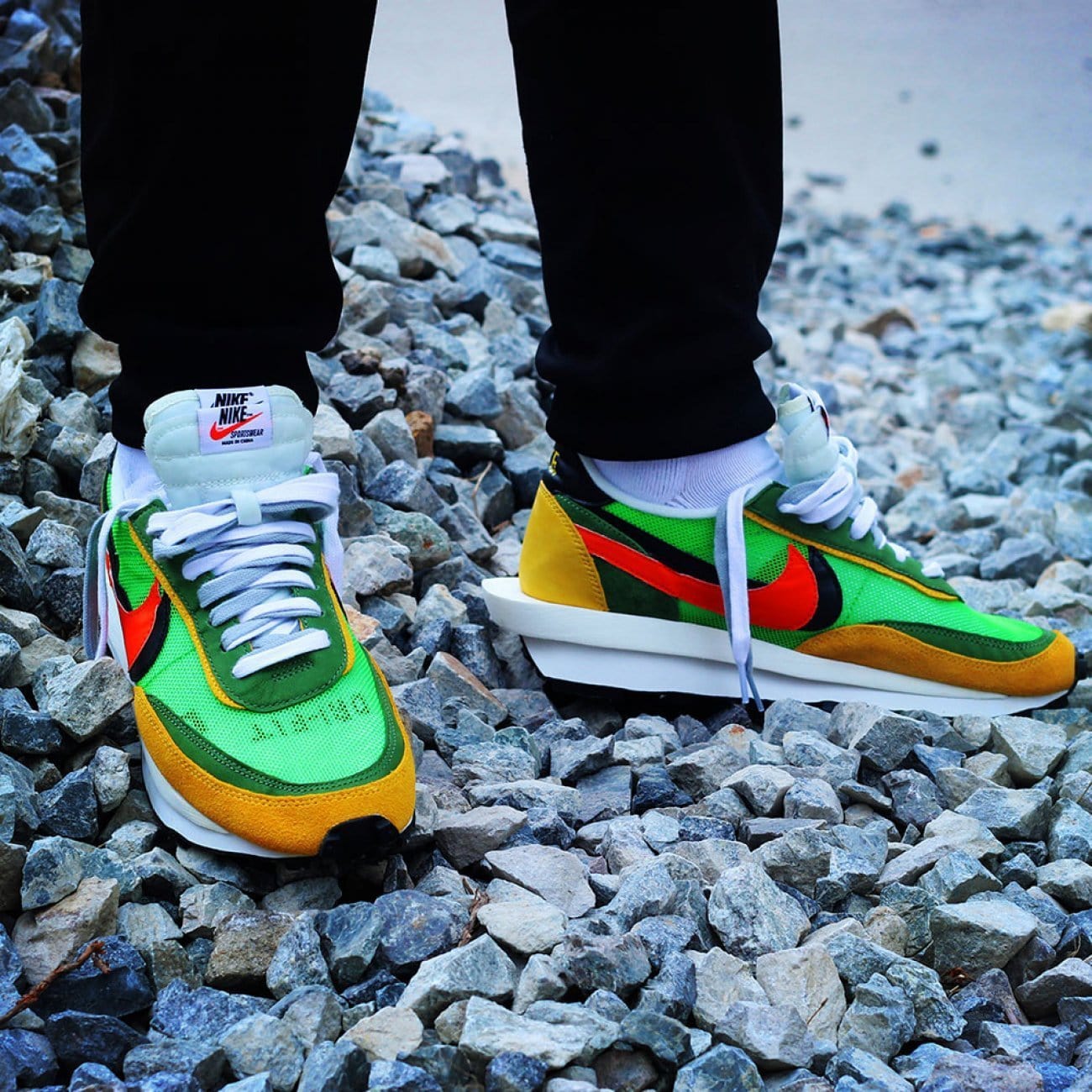 Sacai x Nike LDV Waffle Daybreak Green — UK 3 | EU 35.5 | US 3.5 — Detail View