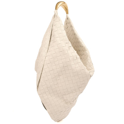 Bottega Veneta Tote Foulard in White, Intrecciato Nappa — Back View