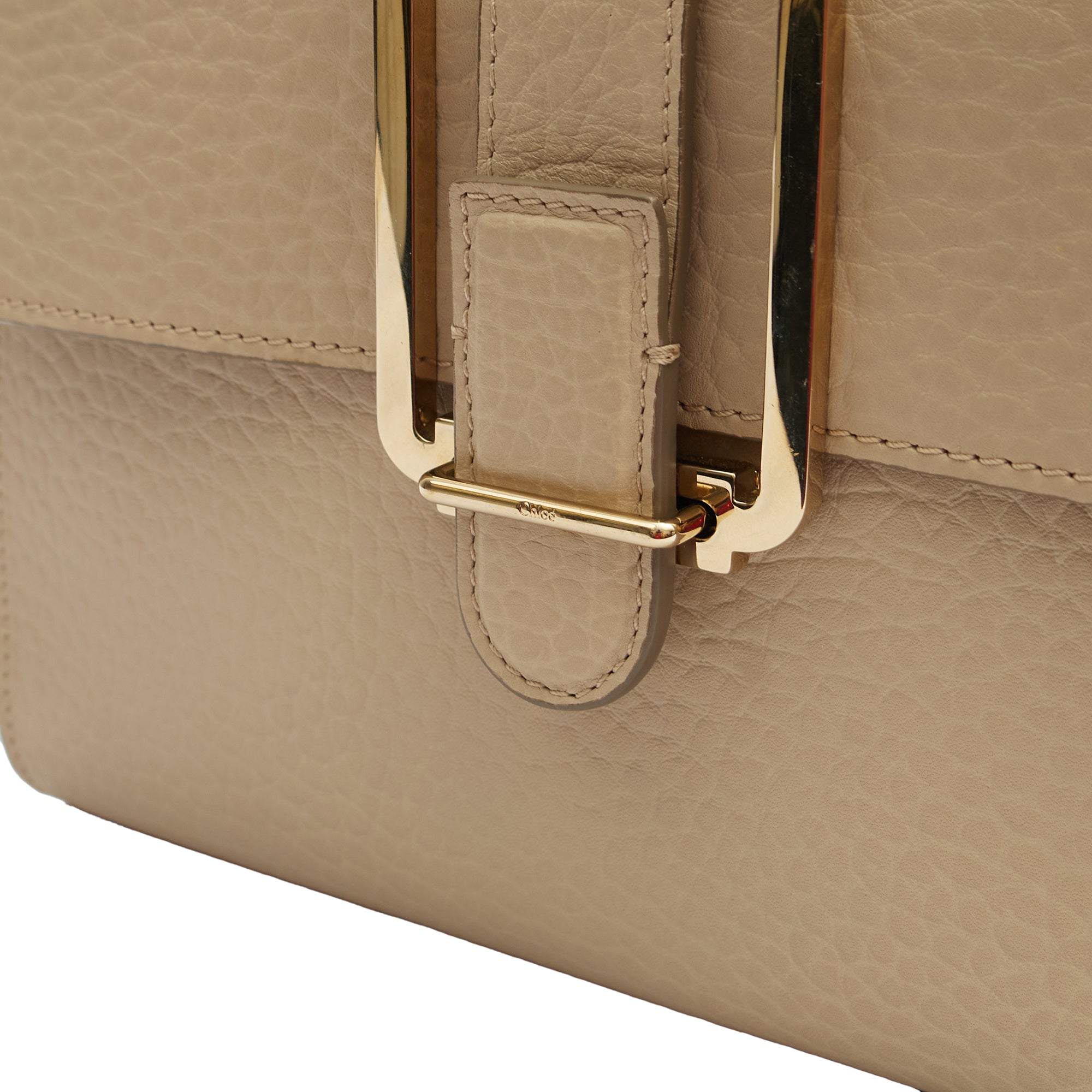 Chloe Shoulder Bag Shoulder Bag in Neutral, Calfskin Leather — Lifestyle View