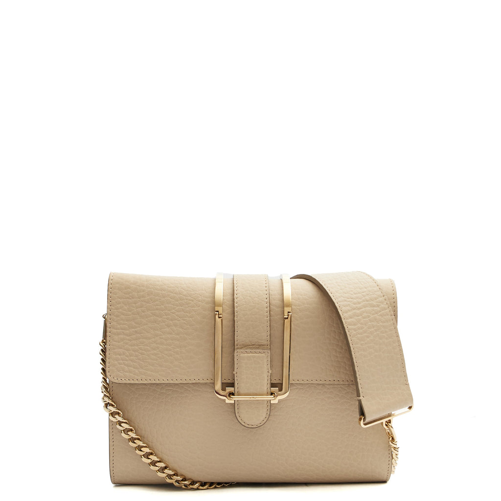 Chloe Shoulder Bag Shoulder Bag in Neutral, Calfskin Leather — Front View
