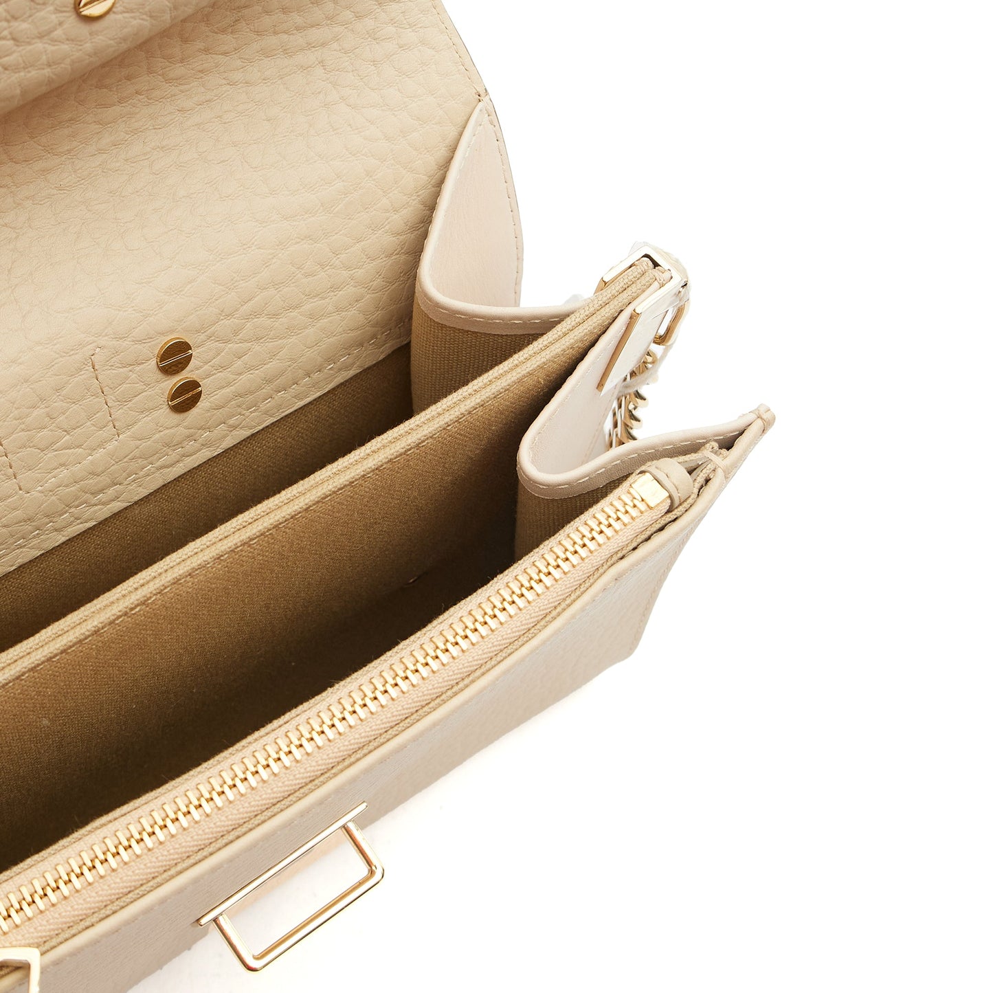 Chloe Shoulder Bag Shoulder Bag in Neutral, Calfskin Leather — Detail View