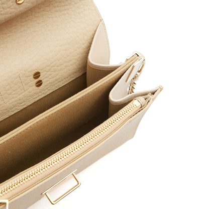 Chloe Shoulder Bag Shoulder Bag in Neutral, Calfskin Leather — Detail View