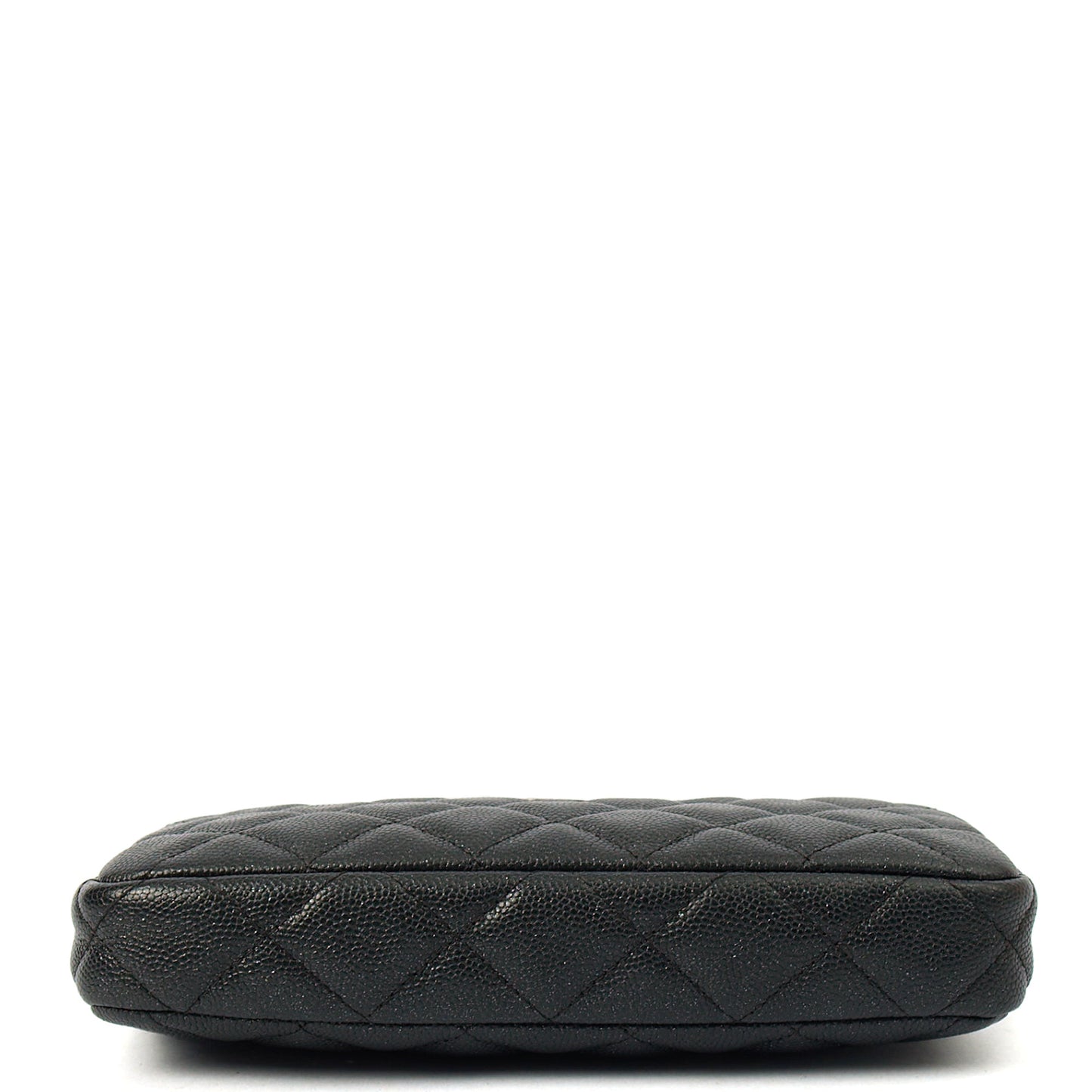 Chanel Cross Body Double Zip Crossbody in Black, Caviar Leather — Detail View