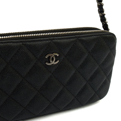 Chanel Cross Body Double Zip Crossbody in Black, Caviar Leather — Alternate View 7