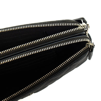 Chanel Cross Body Double Zip Crossbody in Black, Caviar Leather — Alternate View 9