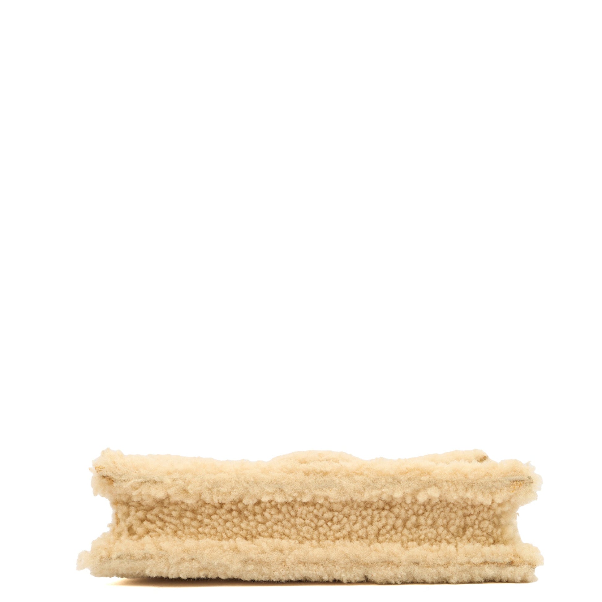 Jacquemus Shoulder Bag Le Bambinou in Cream, Shearling — Top View