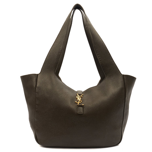 Saint Laurent Shoulder Bag Le 5 À 7 Hobo in Green, Leather — Front View