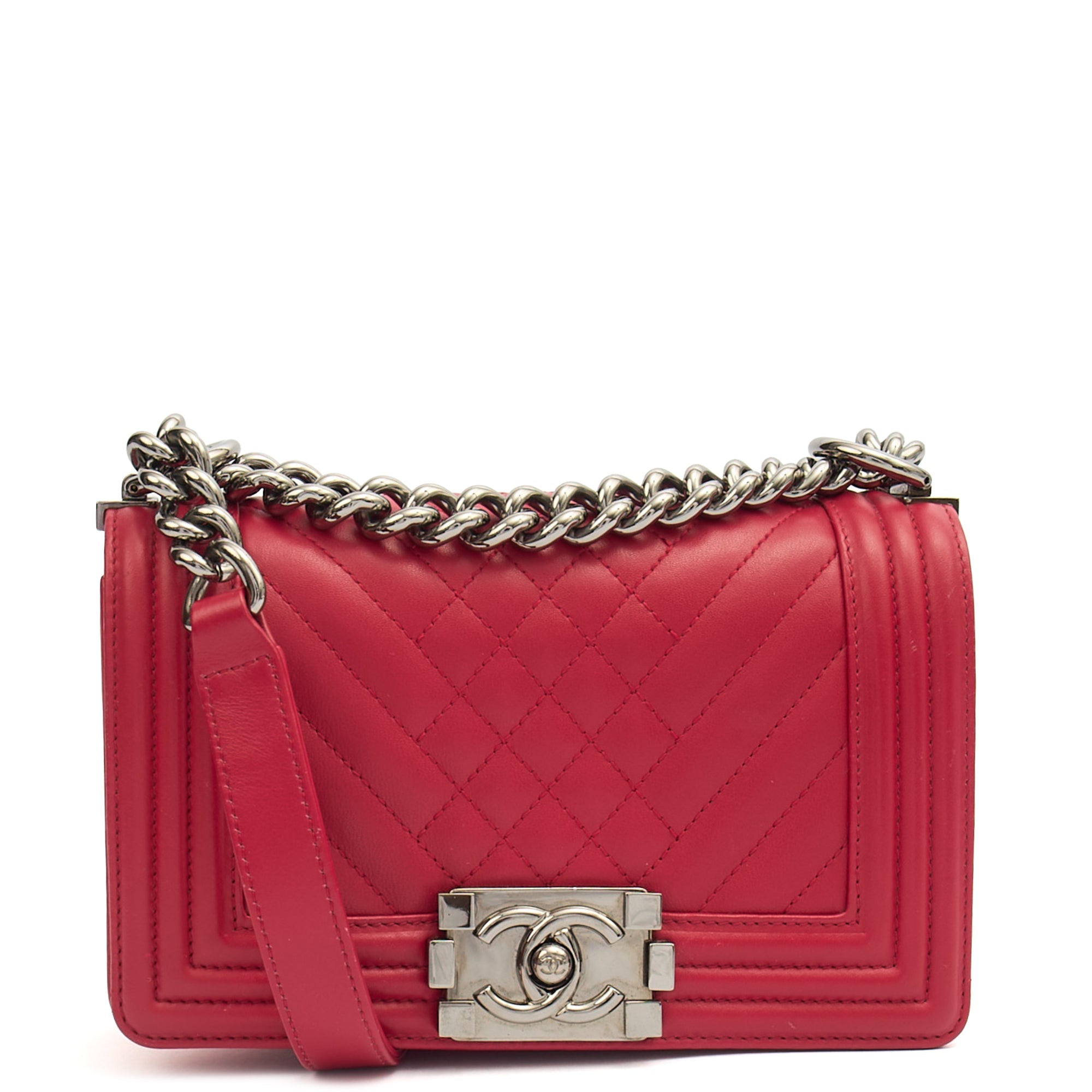 Chanel Shoulder Bag Boy - Small in Pink, Calfskin Leather — Alternate View 10