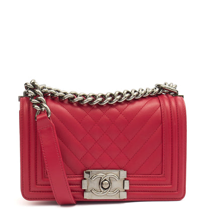 Chanel Shoulder Bag Boy - Small in Pink, Calfskin Leather — Alternate View 10