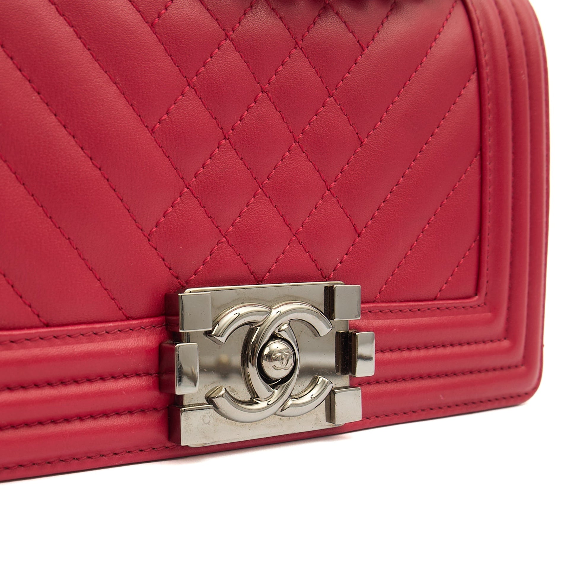 Chanel Shoulder Bag Boy - Small in Pink, Calfskin Leather — Alternate View 15