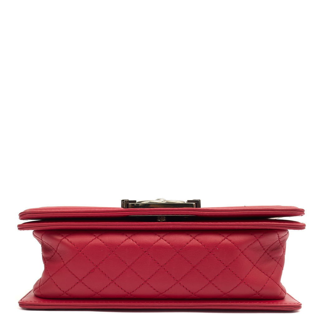 Chanel Shoulder Bag Boy - Small in Pink, Calfskin Leather — Alternate View 13