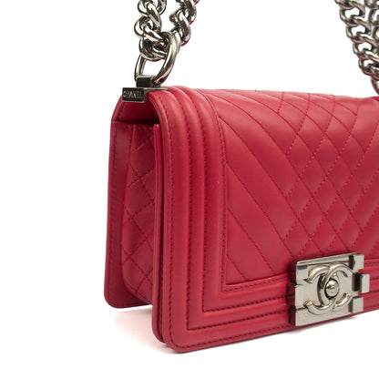 Chanel Shoulder Bag Boy - Small in Pink, Calfskin Leather — Alternate View 25