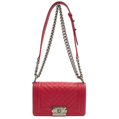 Chanel Shoulder Bag Boy - Small in Pink, Calfskin Leather — Alternate View 8