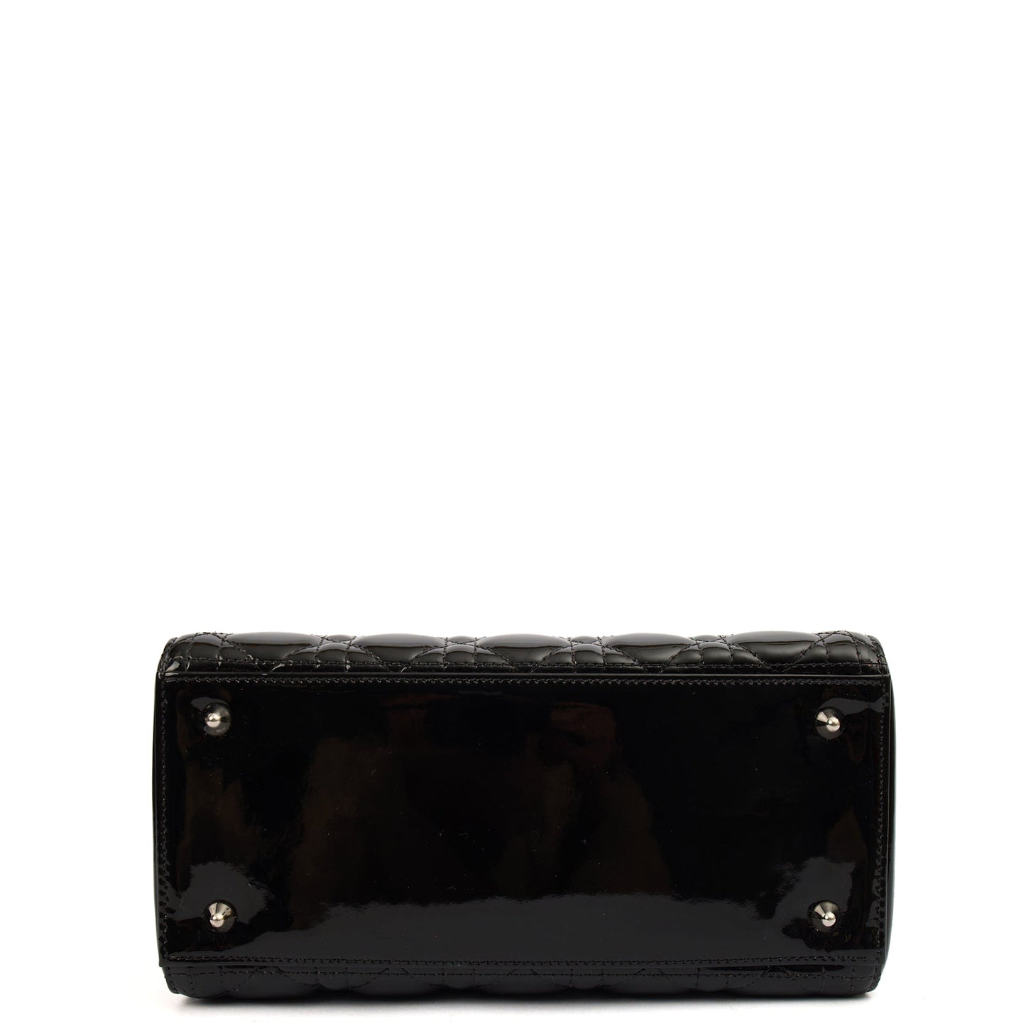 Christian Dior Top Handle Lady Dior - Medium in Black, Patent Leather — Alternate View 13