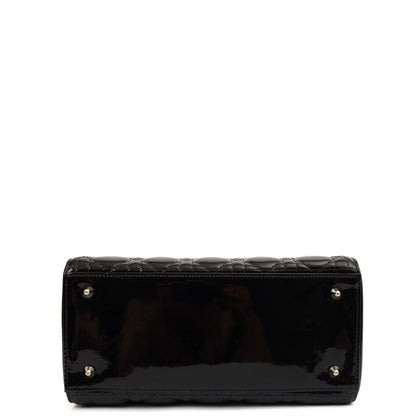 Christian Dior Top Handle Lady Dior - Medium in Black, Patent Leather — Alternate View 13