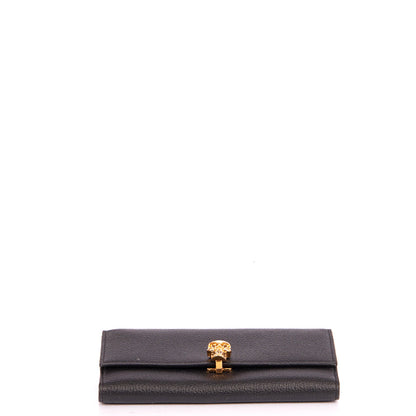 Alexander McQueen Wallet Wallet in Black, Leather — Top View