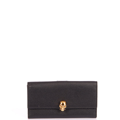 Alexander McQueen Wallet Wallet in Black, Leather — Front View