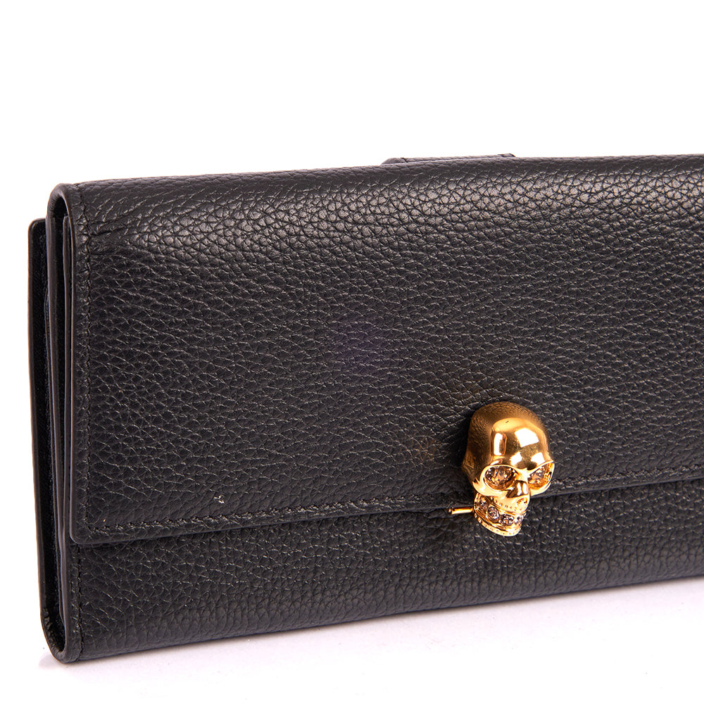Alexander McQueen Wallet Wallet in Black, Leather — Detail View