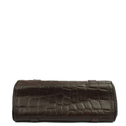 Mulberry Shoulder Bag Bayswater East West in Brown, Exotic Effect Leather — Top View