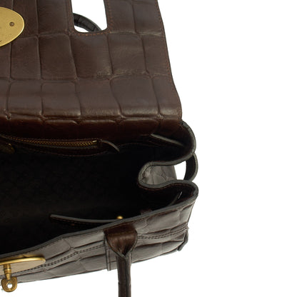 Mulberry Shoulder Bag Bayswater East West in Brown, Exotic Effect Leather — Detail View