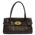 Mulberry Shoulder Bag Bayswater East West in Brown, Exotic Effect Leather — Front View
