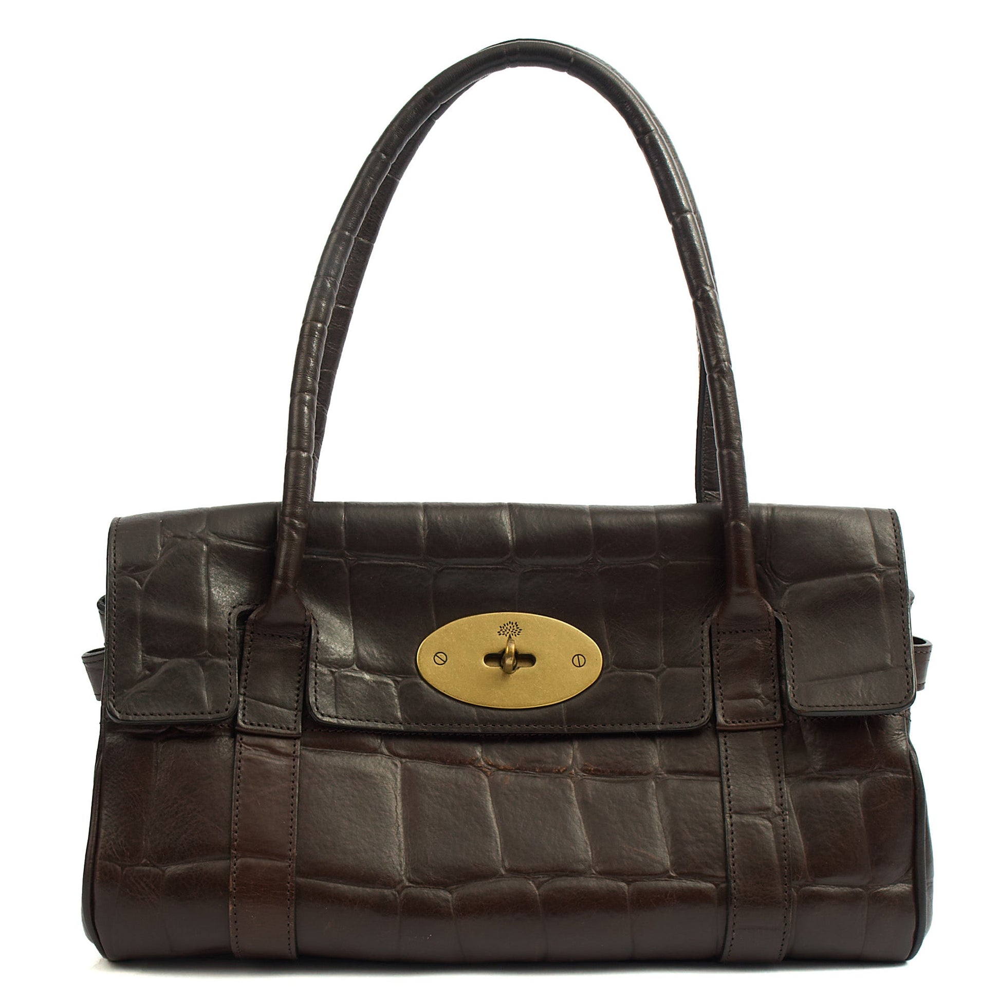 Mulberry Shoulder Bag Bayswater East West in Brown, Exotic Effect Leather — Alternate View 7