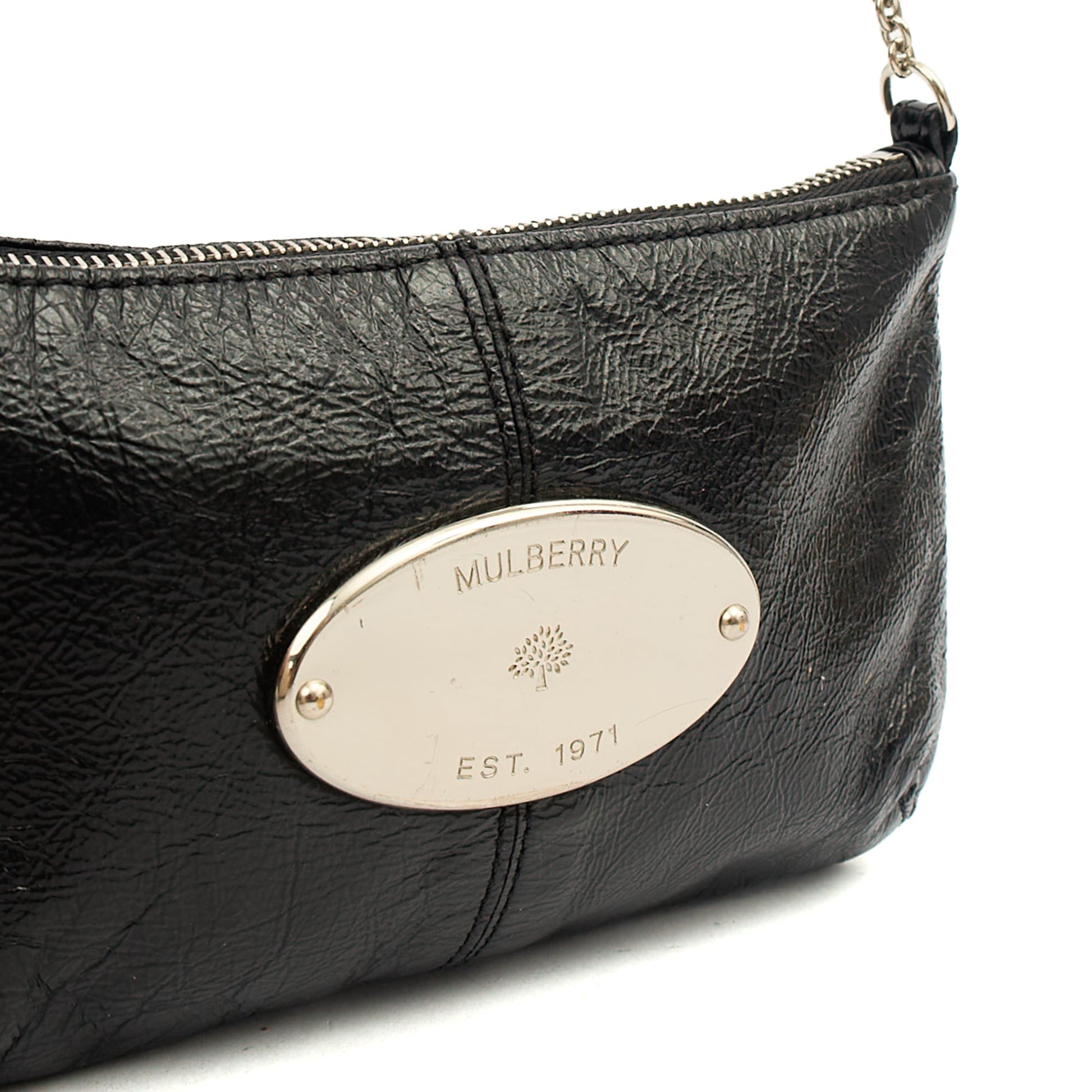 Mulberry Mini Bag Charlie in Black, Crinkle Patent — Lifestyle View