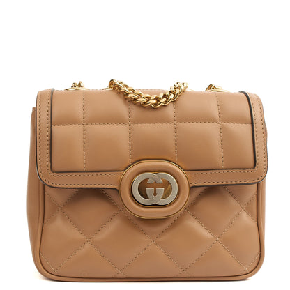 Gucci Cross Body Deco Shoulder - Small in Brown, Leather — Detail View