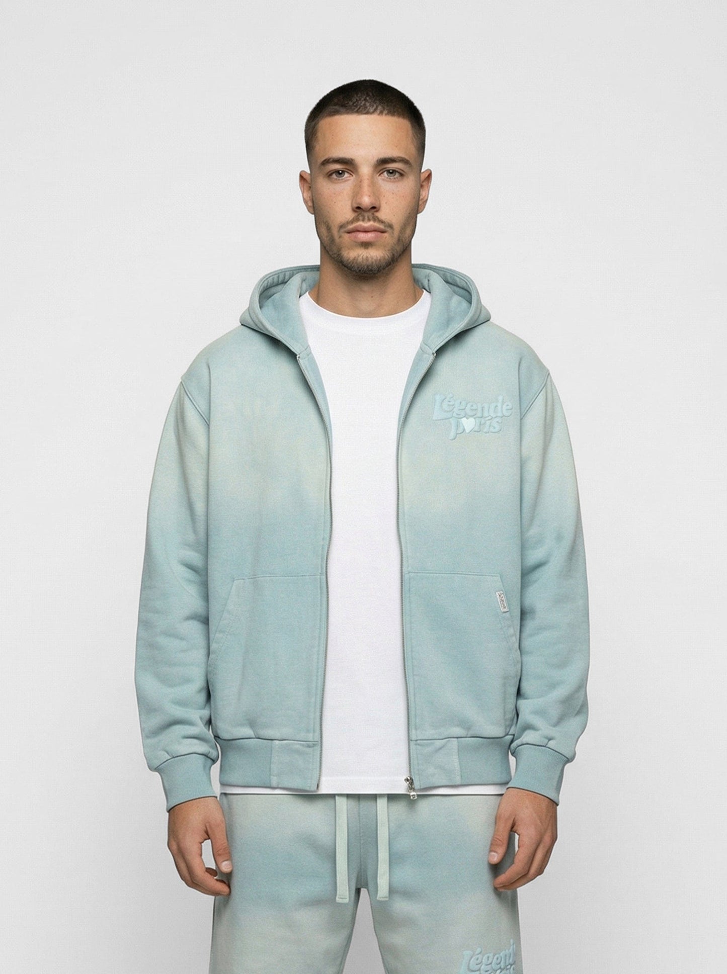 Legende Paris LND GRADIENT HOOD - ICY BLUE — XS — Front View