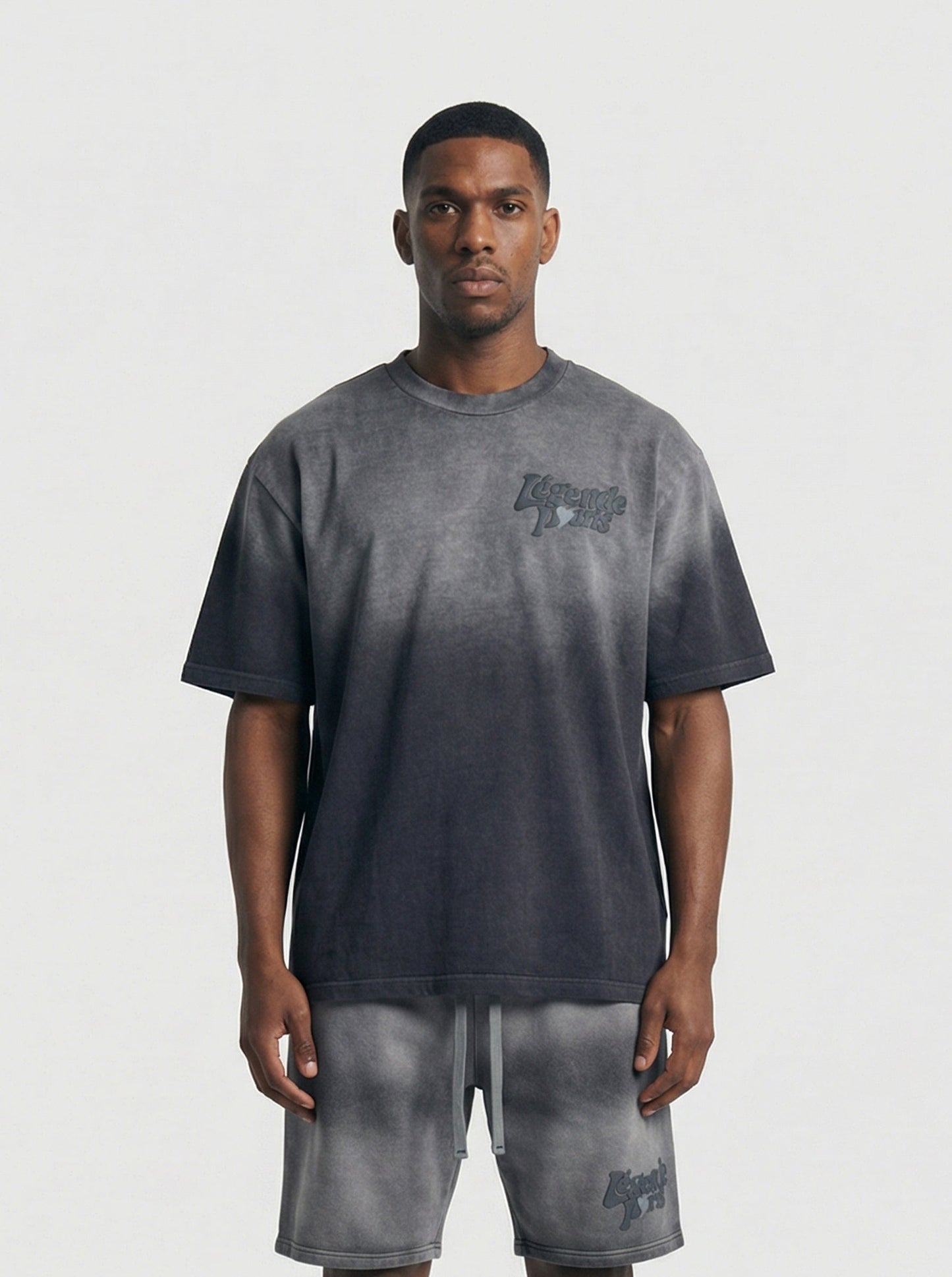 Legende Paris LND GRADIENT T-SHIRT - CHARCOAL WASHED — XS — Front View