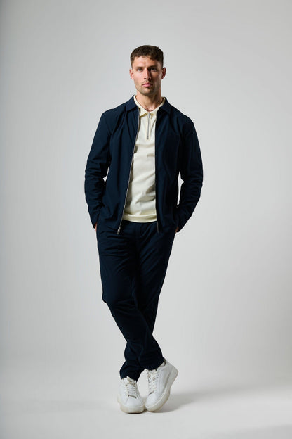 Etiquette Double Zip Overshirt 'Navy' — Dark Navy — Size S — Top View