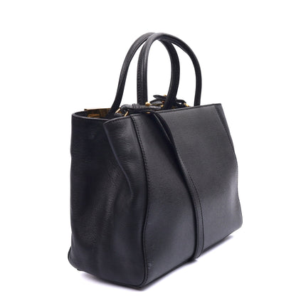 Fendi Tote 2Jour - Medium  in Black, Leather — Side View
