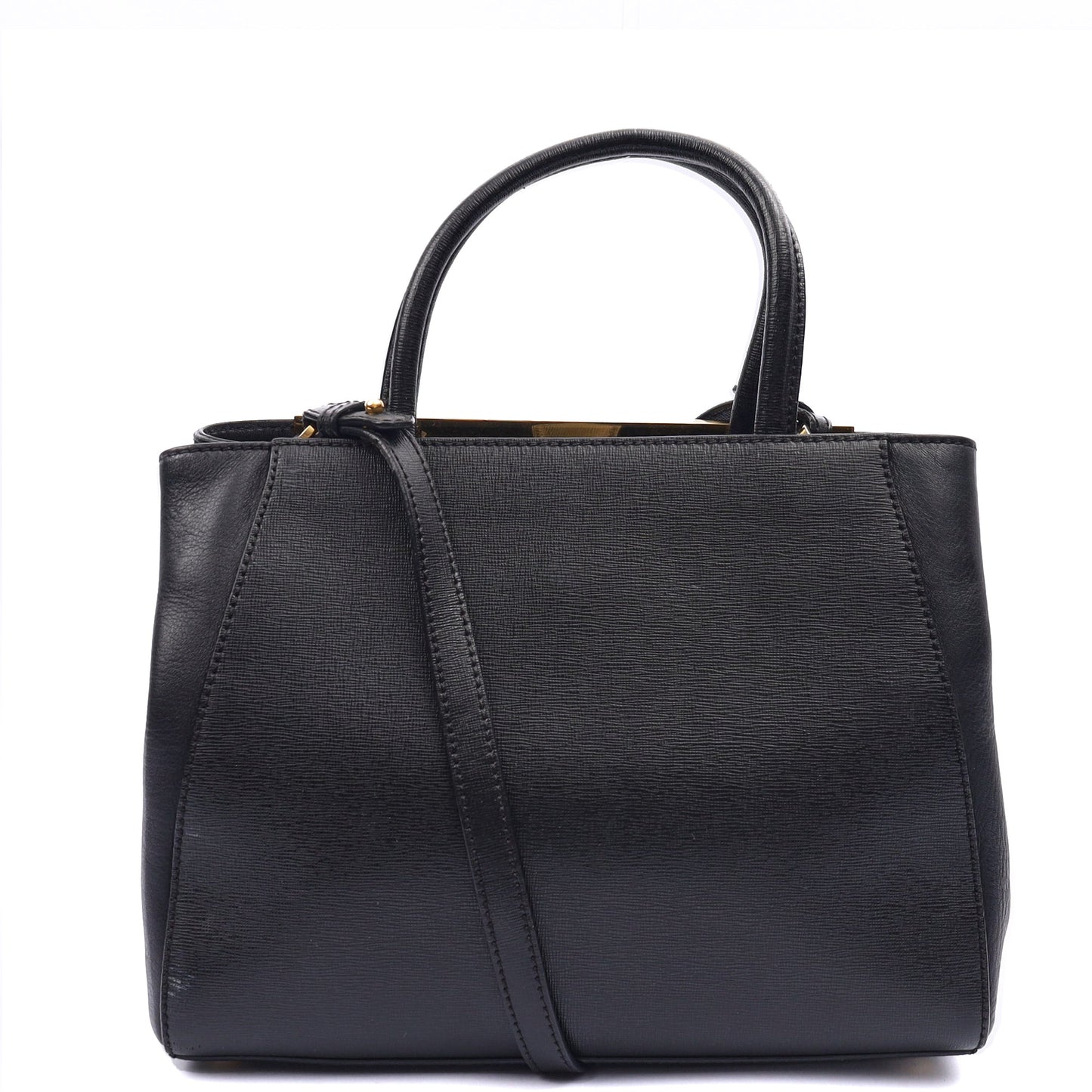 Fendi Tote 2Jour - Medium  in Black, Leather — Back View