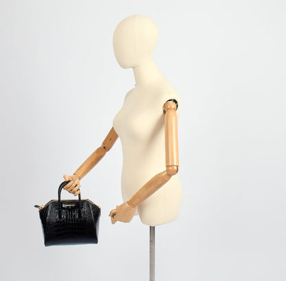Givenchy Top Handle Antigona - Mini in Black, Exotic Effect Leather — Side View