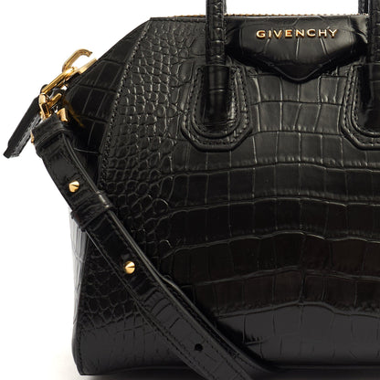 Givenchy Top Handle Antigona - Mini in Black, Exotic Effect Leather — Lifestyle View
