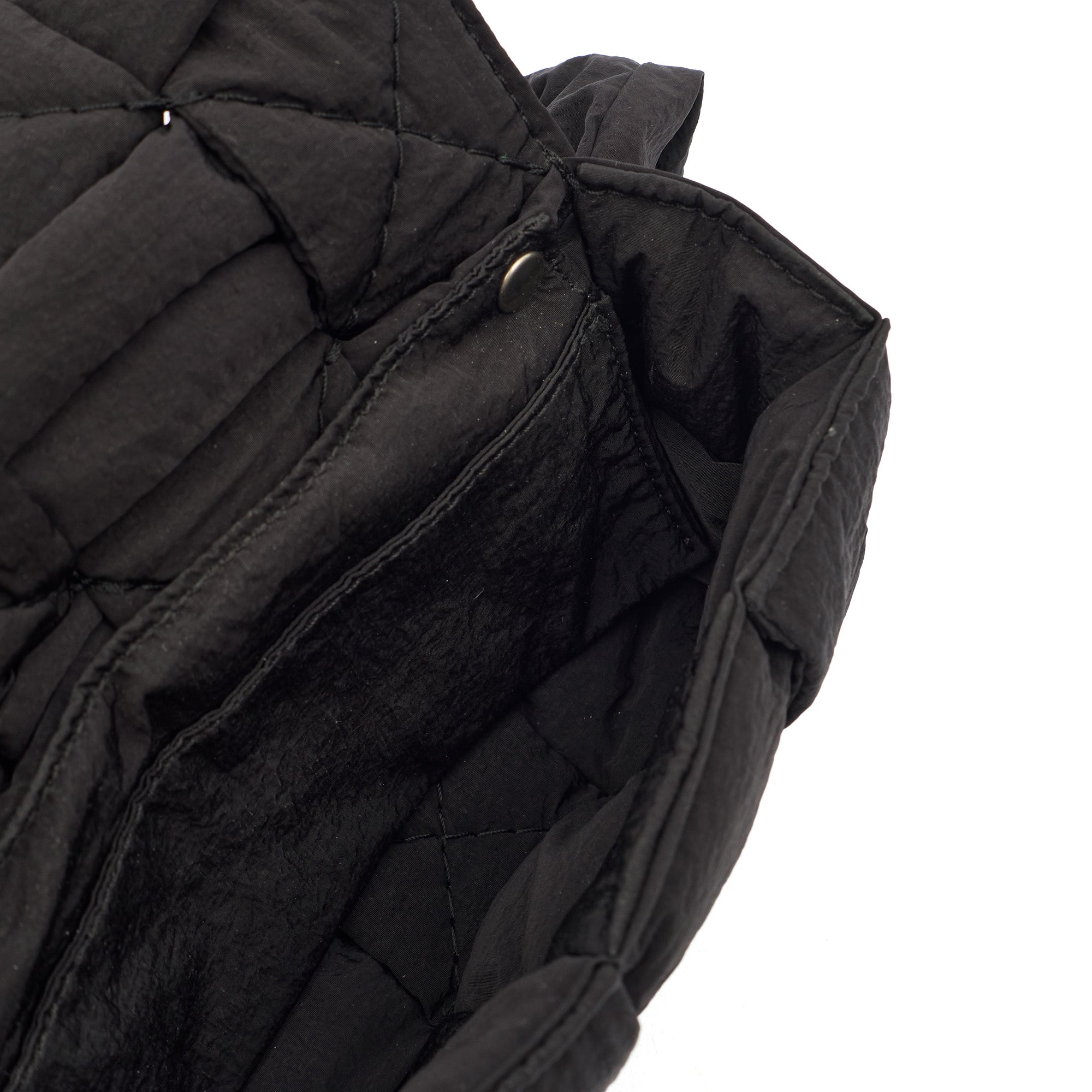 Bottega Veneta Mini Bag Padded Cassette in Black, Fabric — Detail View