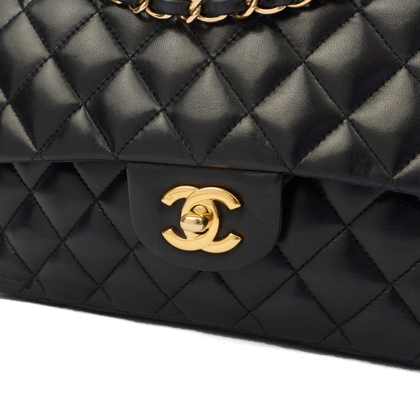 Chanel Cross Body Classic Double Flap - Medium in Black, Lambskin Leather — Alternate View 7