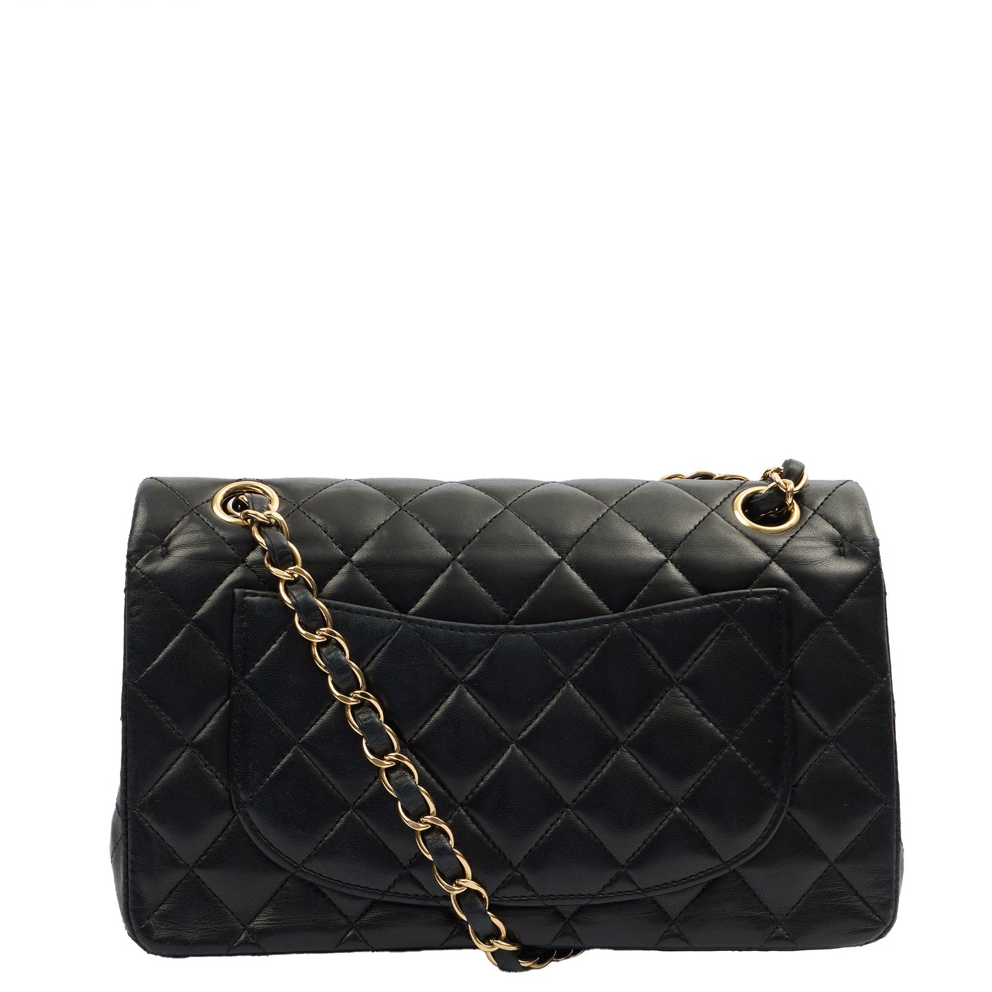 Chanel Cross Body Classic Double Flap - Medium in Black, Lambskin Leather — Top View