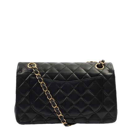 Chanel Cross Body Classic Double Flap - Medium in Black, Lambskin Leather — Top View