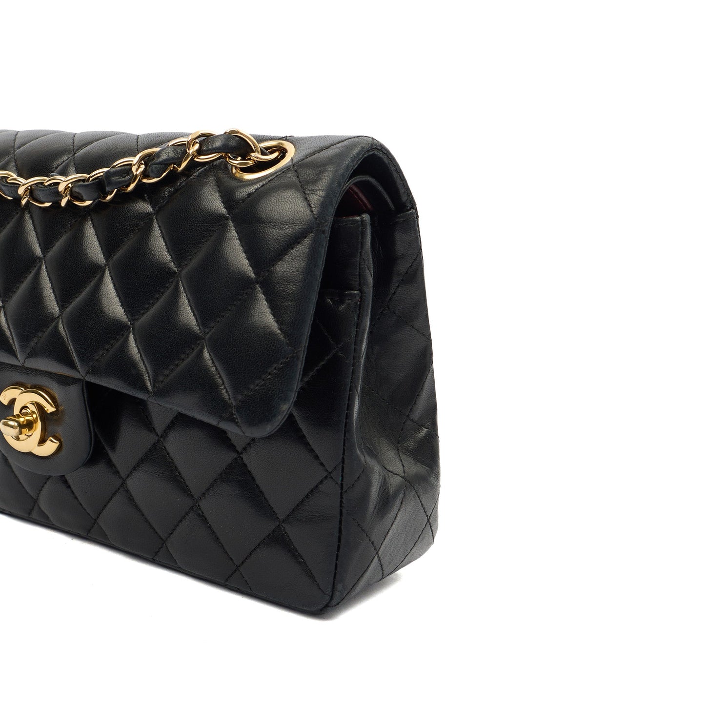 Chanel Cross Body Classic Double Flap - Medium in Black, Lambskin Leather — Lifestyle View