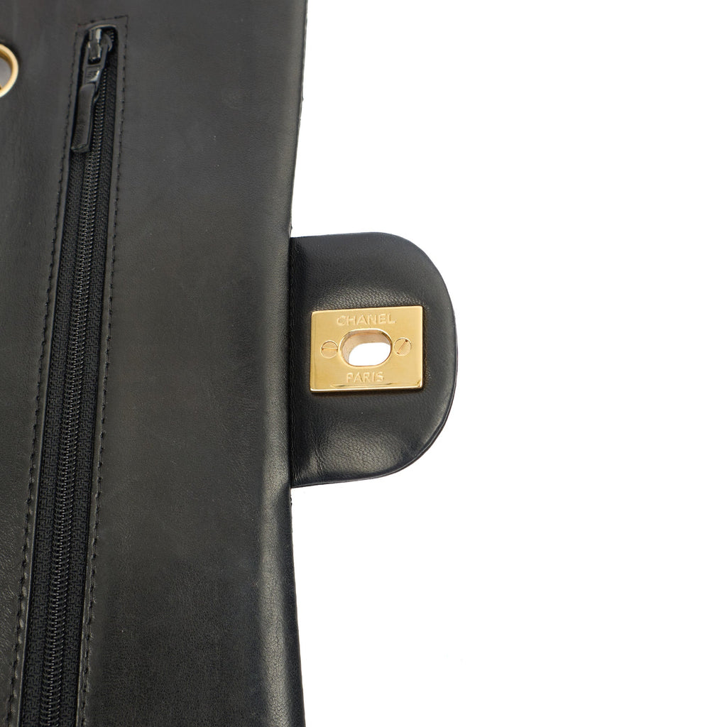 Chanel Cross Body Classic Double Flap - Medium in Black, Lambskin Leather — Alternate View 9