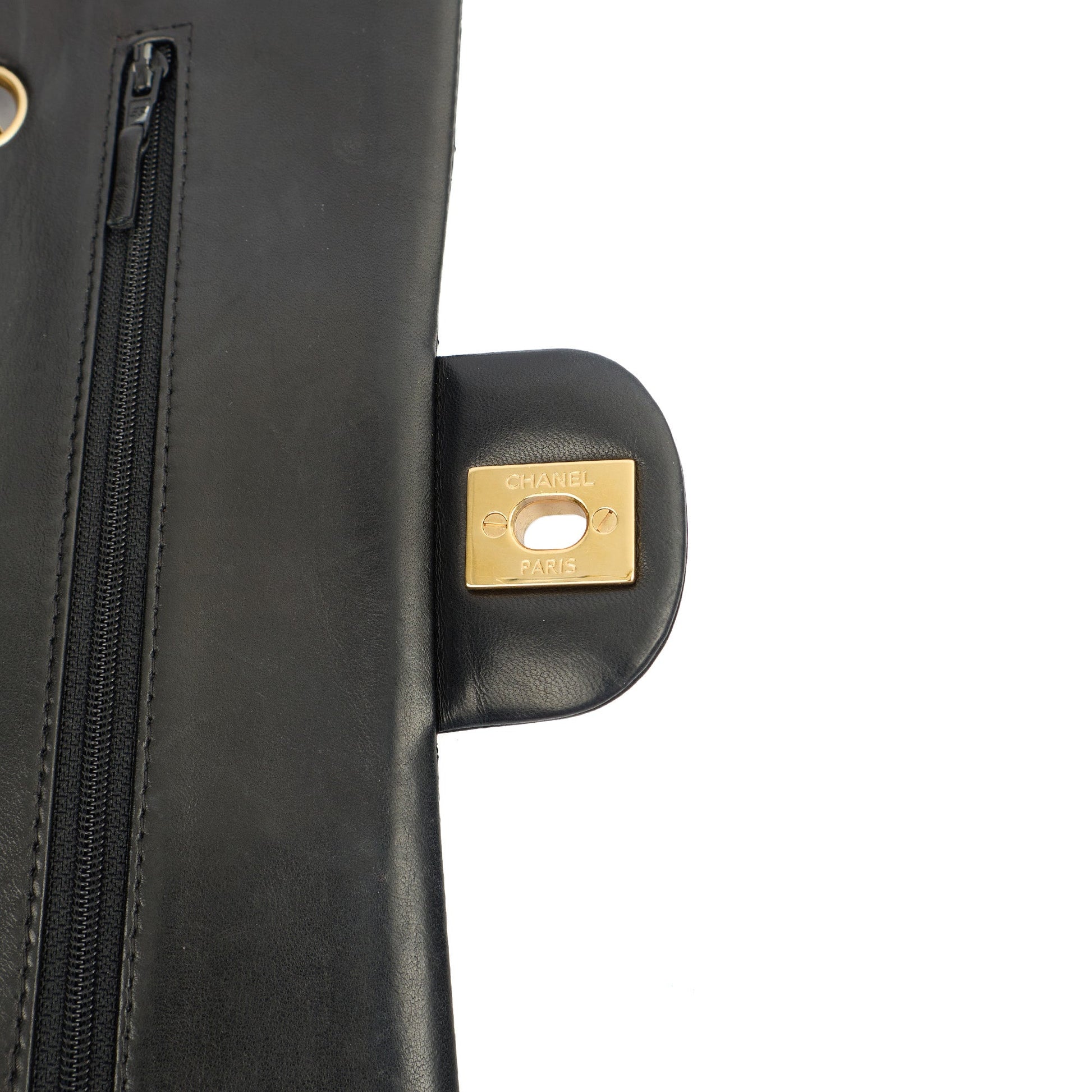 Chanel Cross Body Classic Double Flap - Medium in Black, Lambskin Leather — Alternate View 9